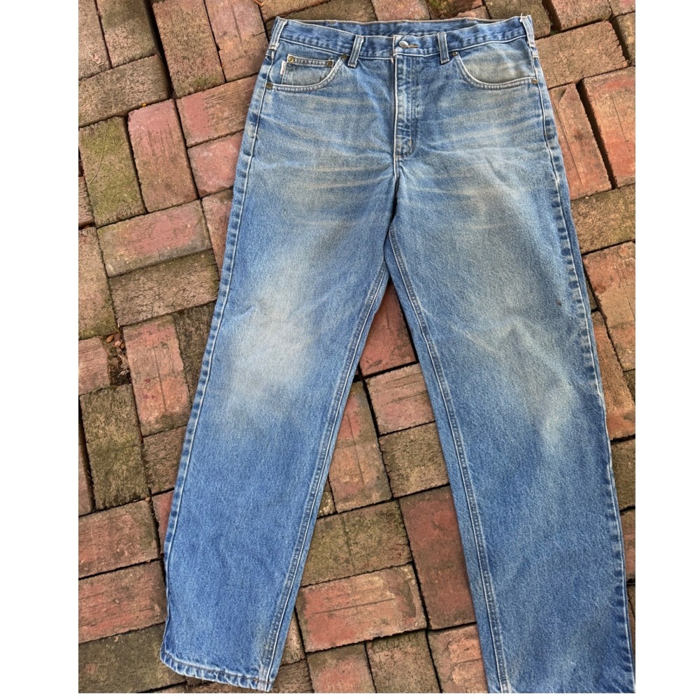 Carhartt B17-DST Relaxed Fit Straight Leg Denim Jeans Blue Mens 35x32 Workwear